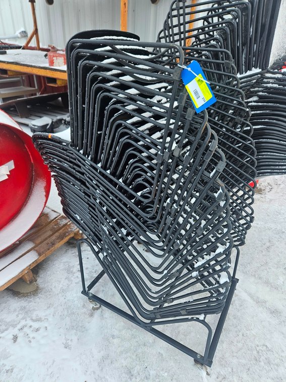 20 Metal Chairs with Cart
