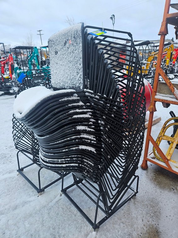 25 Metal Chairs with Cart
