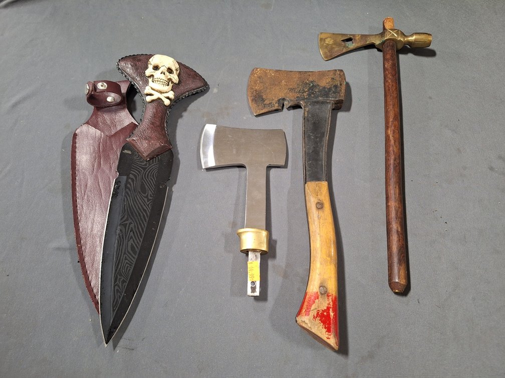 3 Axes, Knife, 6" to 8" Blade