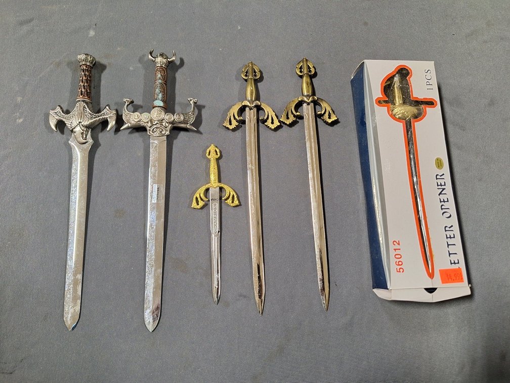 6 Letter Openers, 2.5" to 6.5" Blades