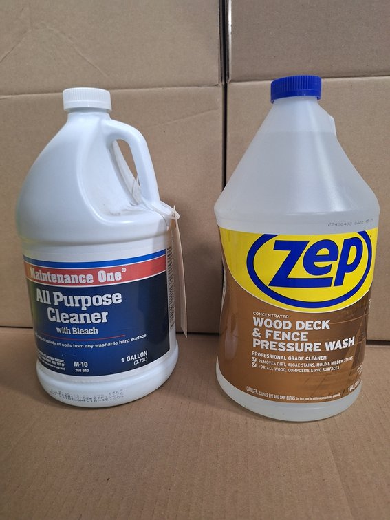 Maintenance One All Purpose Cleaner and Zep Wood & Deck Fence Pressure wash