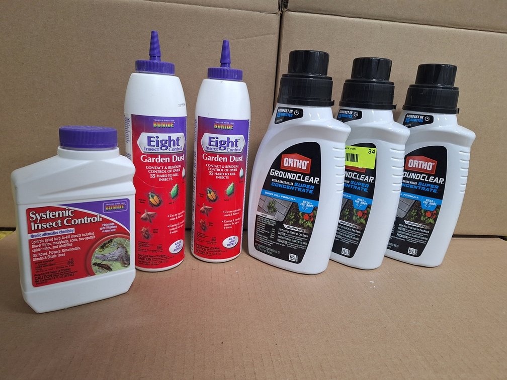 3 - Ortho Ground Clear Weed/Grass Killer 1QT, 2 - Bonide Eight Insect Control Garden Dust and More