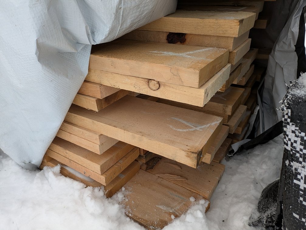 Hemlock 1.5"x8" Rough Full Sawn KD Outs, 423 Linear Feet, 3' to 5' Lengths