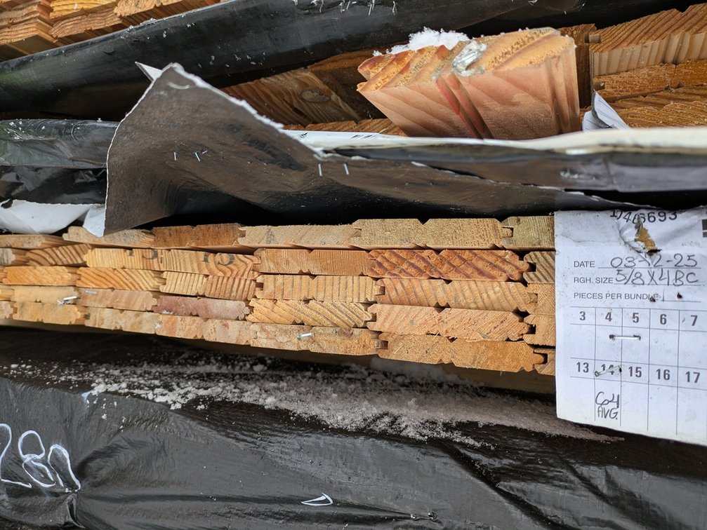 Douglas Fir 5/8"x4" Tongue and Groove Bead Ceiling KD Outs, 233 Sq. Ft., 896 Linear Feet, 14' Lengths