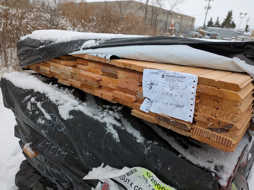 Douglas Fir 5/8"x4" Tongue and Groove Bead Ceiling KD Outs, 397 Sq. Ft., 1526 Linear Feet, 14' Lengths