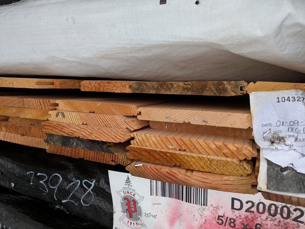 Douglas Fir 5/8"x6" Tongue and Groove Bead Ceiling KD Outs, 292 Sq. Ft., 686 Linear Feet, 14' Lengths