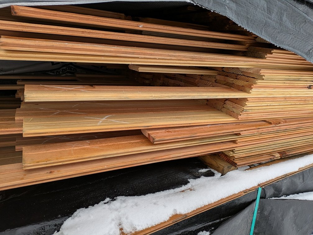 Douglas Fir 5/8"x4" Tongue and Groove Bead Ceiling KD Outs, 937 Sq. Ft., 3600 Linear Feet, 8' Lengths