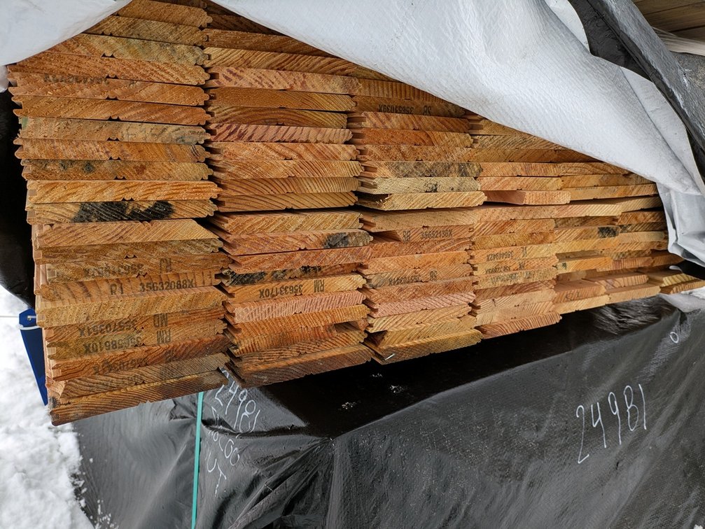 Douglas Fir 5/8"x6" Tongue and Groove Bead Ceiling KD Outs, 583 Sq. Ft., 1386 Linear Feet, 6' to 10' Lengths