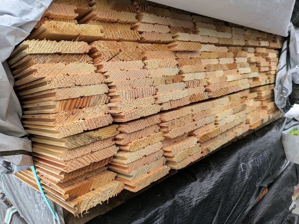 Douglas Fir 5/8"x4" Tongue and Groove Bead Ceiling KD Outs, 345 Sq. Ft., 1326 Linear Feet, 3' to 5' Lengths