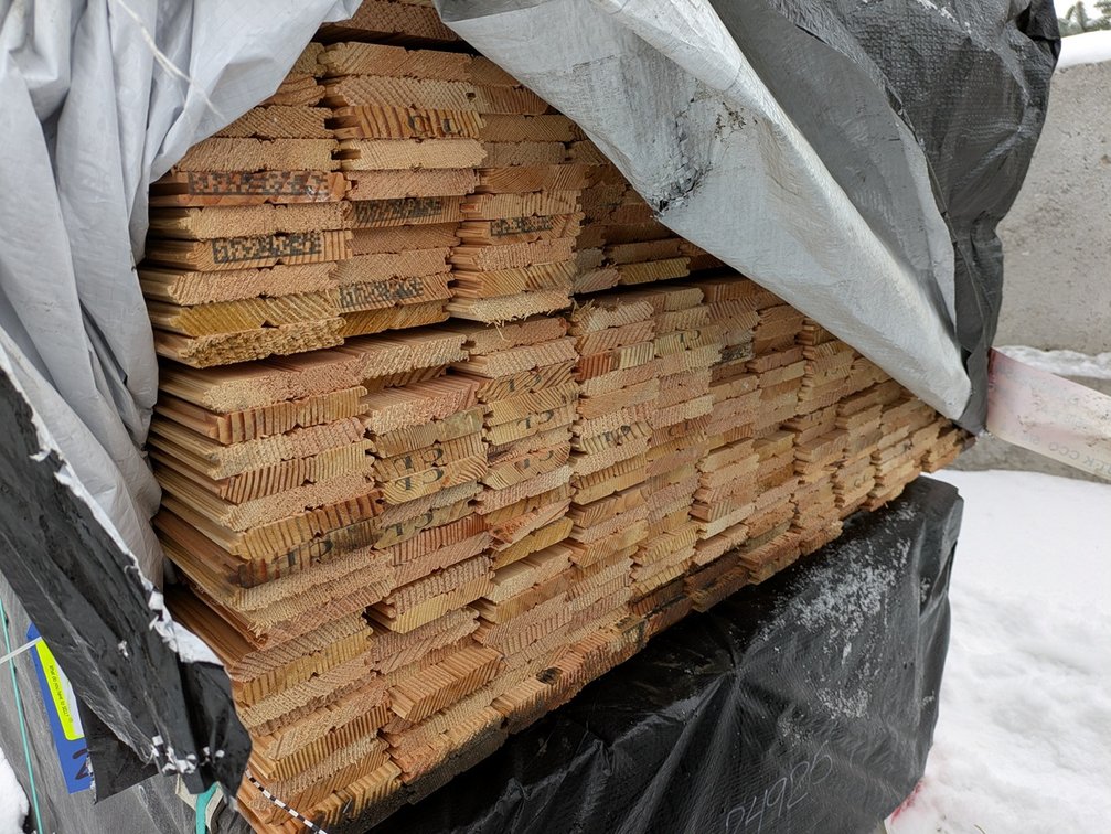 Douglas Fir 5/8"x4" Tongue and Groove Bead Ceiling KD Outs, 508 Sq. Ft., 1952 Linear Feet, 3' to 5' Lengths