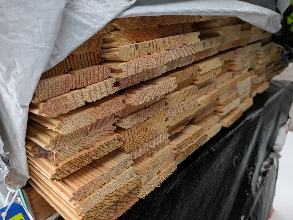 Douglas Fir 5/8"x4" Tongue and Groove Bead Ceiling KD Outs, 134 Sq. Ft., 516 Linear Feet, 3' to 5' Lengths