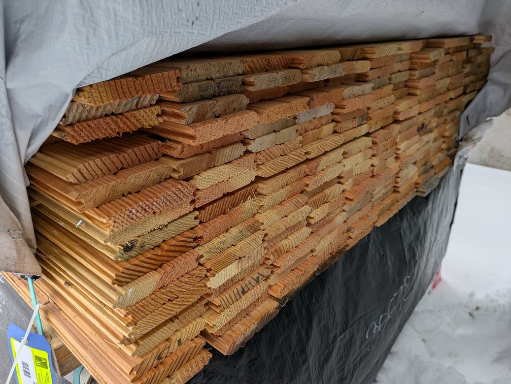 Douglas Fir 5/8"x4" Tongue and Groove Bead Ceiling KD Outs, 243 Sq. Ft., 936 Linear Feet, 4' Lengths