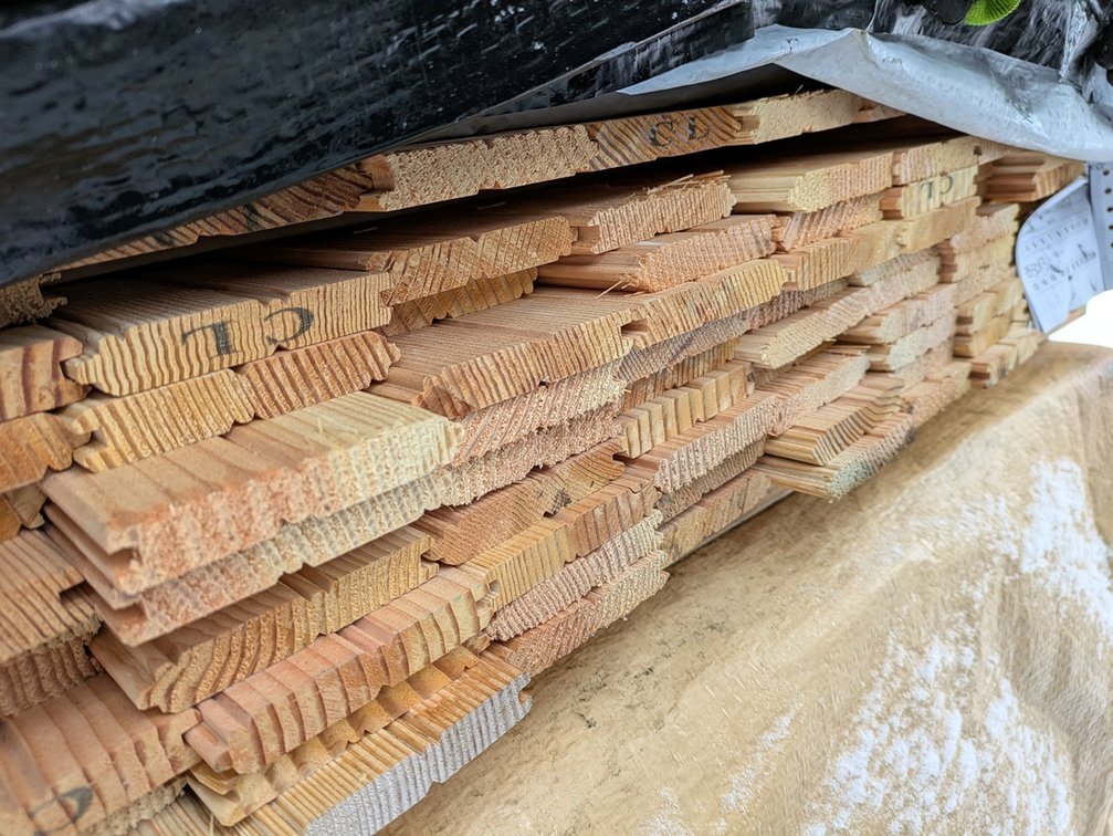 Douglas Fir 5/8"x4" Tongue and Groove Bead Ceiling KD Outs, 127 Sq. Ft., 490 Linear Feet, 3' to 5' Lengths
