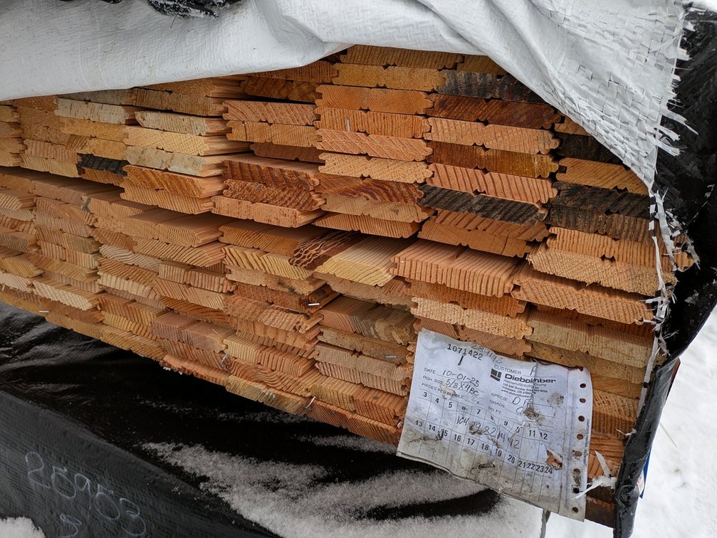 Douglas Fir 5/8"x4" Tongue and Groove Bead Ceiling KD Outs, 528 Sq. Ft., 2029 Linear Feet, 6' to 10' Lengths