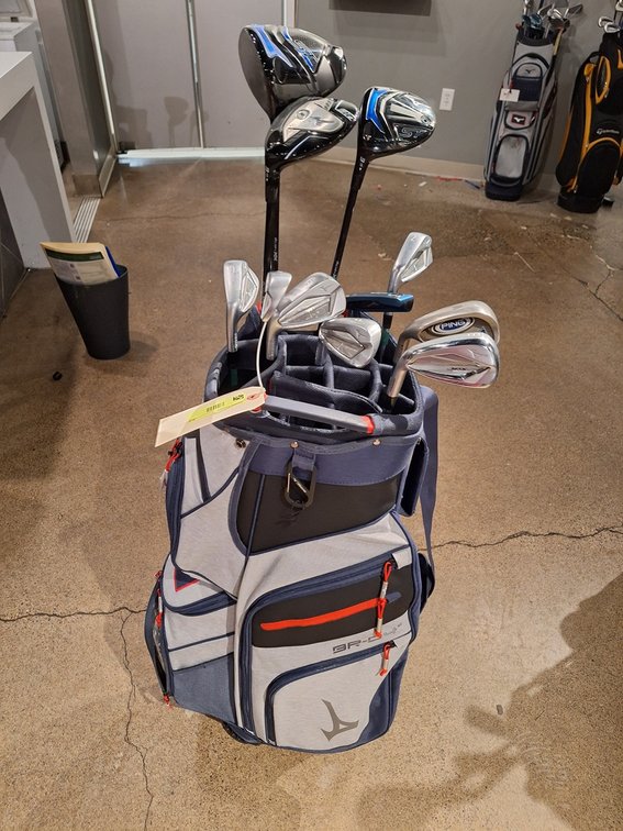 Assorted LH Golf Clubs and Bag
