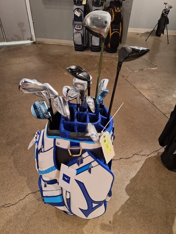 Assorted LH Golf Clubs and Bag