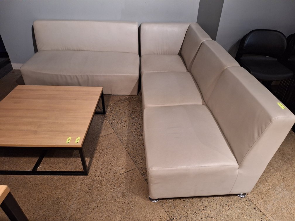 Leather Like 4 Pc. L Shape Sofa, 90"x90"