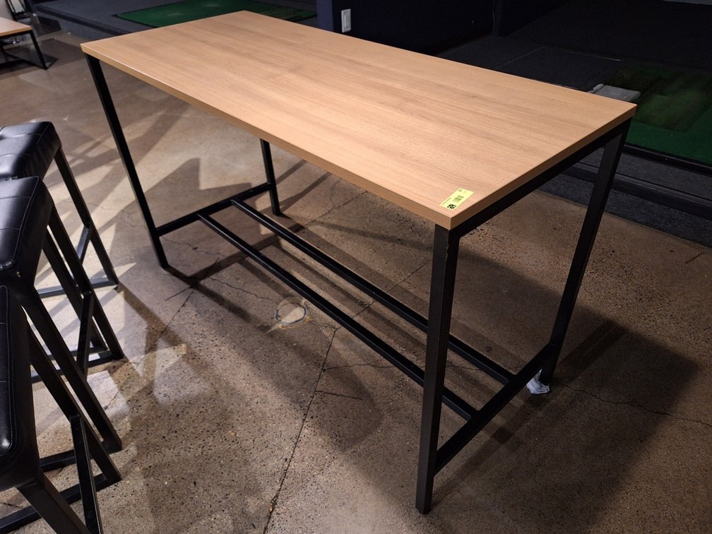 6 Wood Top/Metal Frame Hightop Tables, 60"x25"x36"