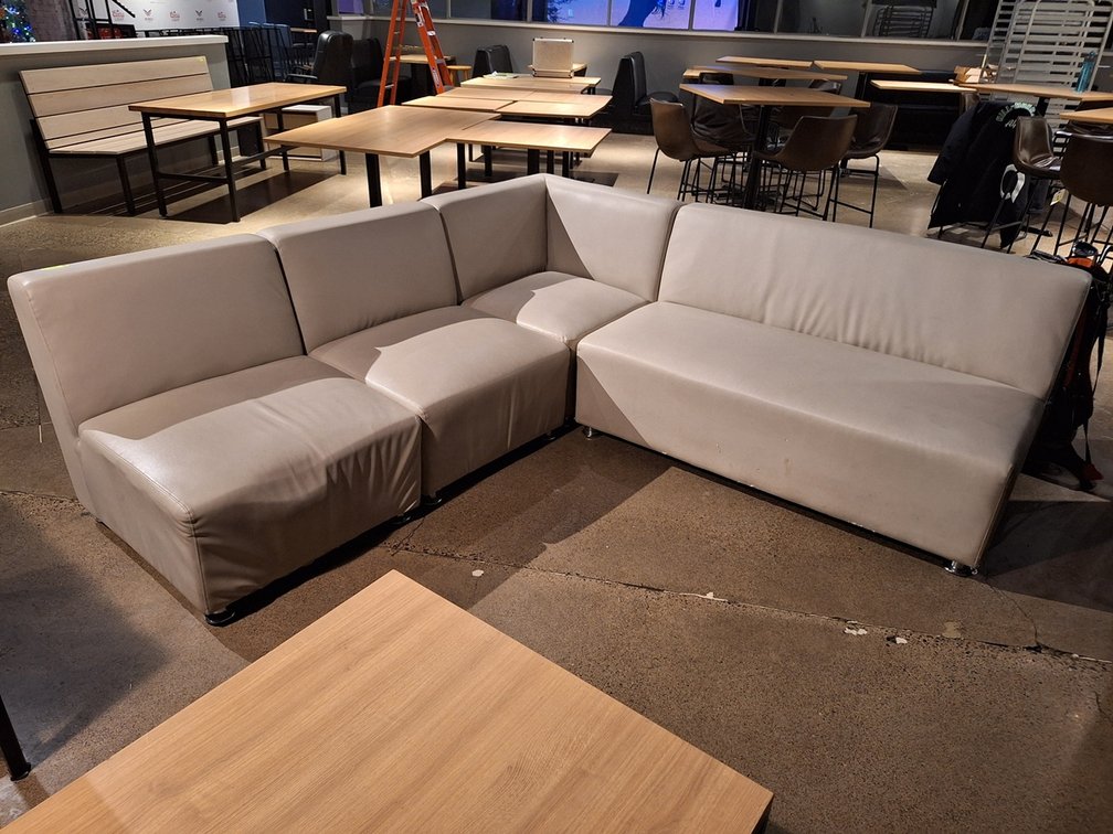 Leather Like 4 Pc. L Shape Sofa, 90"x90"