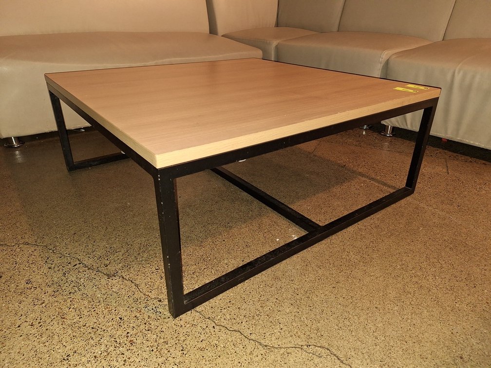 4 Wood Top/Metal Frame Coffee Tables, 36"x36"x14"