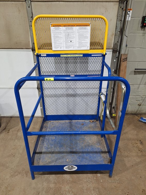 Forklift Manlift/Cage, Model WP-3636-DD, 1,000 Lb. Capacity, 36"x36"x48"