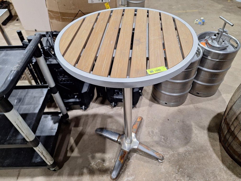 Metal/Wood Hightop Patio Table, 24"x42"