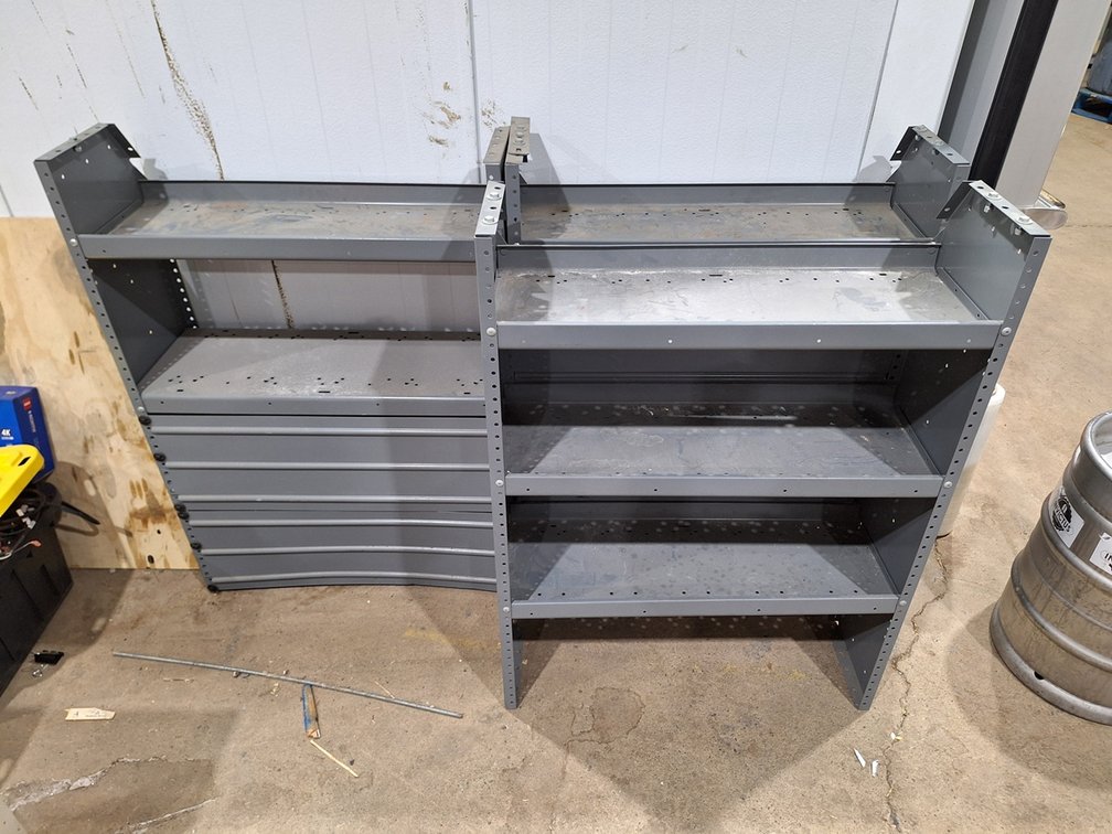 Metal Van Shelving, 65"x13"x44" and 32"x13"x44"