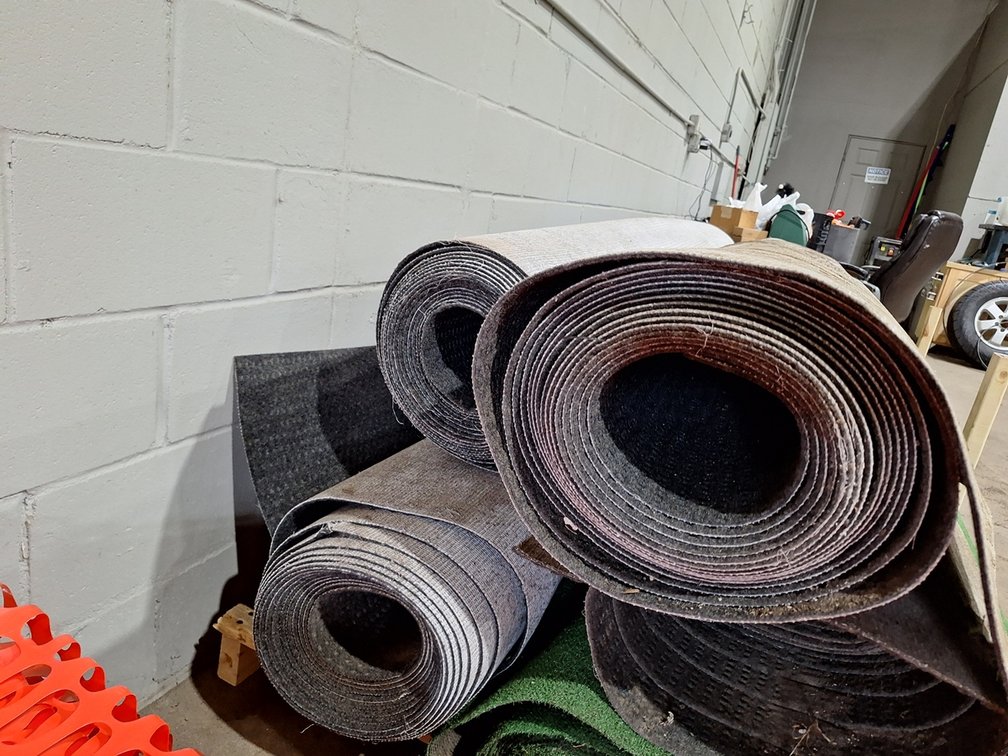 3 Rolls Gray Carpeting