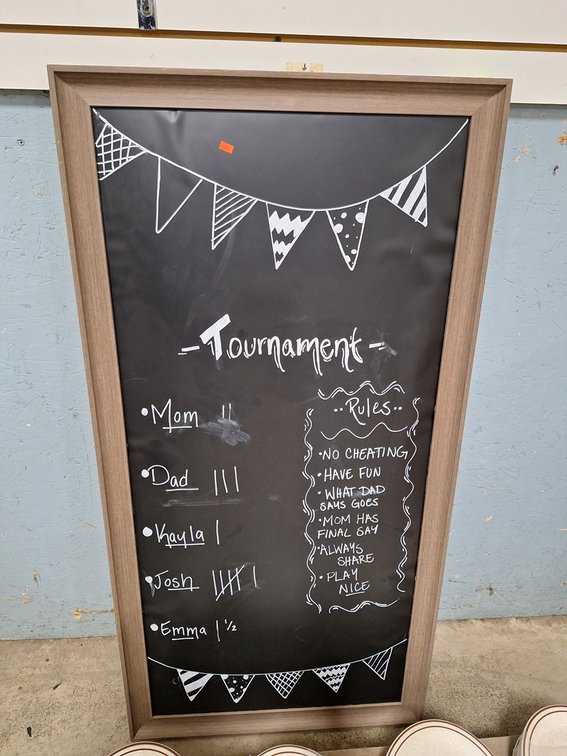 Framed Chalk Board, 25"x50"