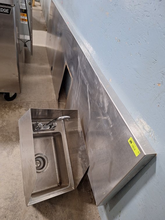 SS Hand Sink, SS Table Top 110"x28"