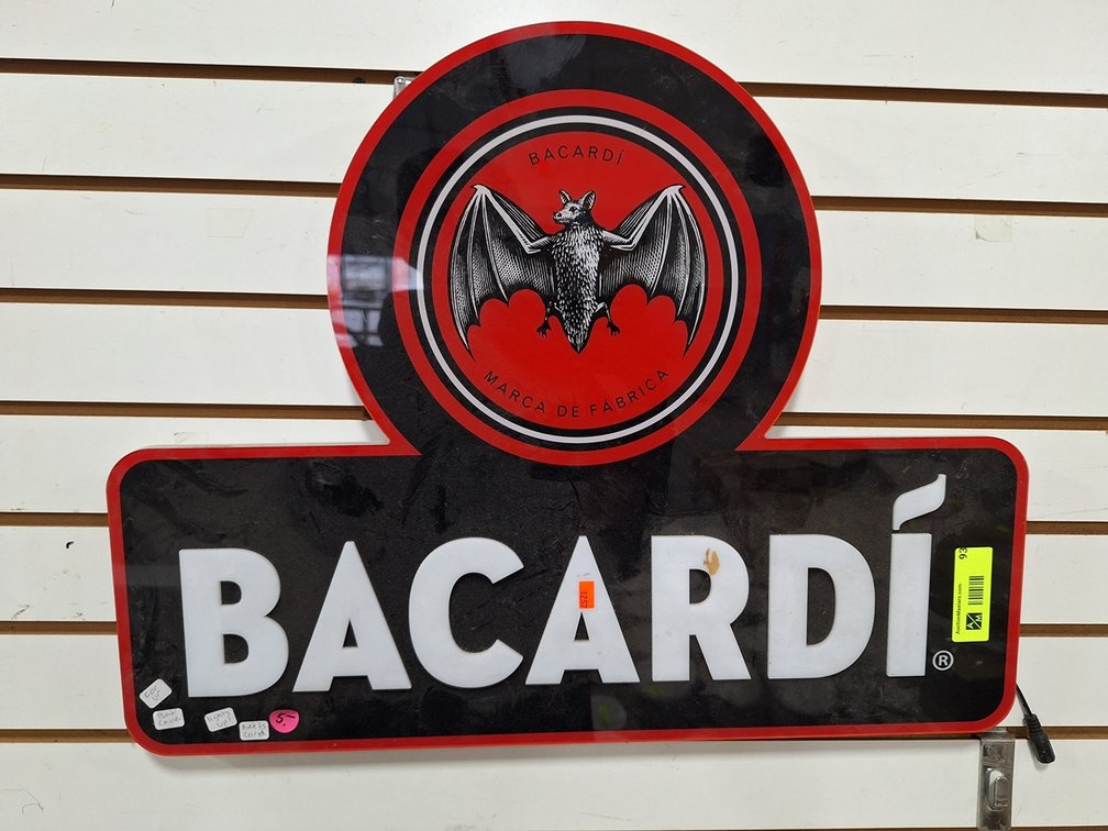 Bacardi Lighted Sign, 24"x18"