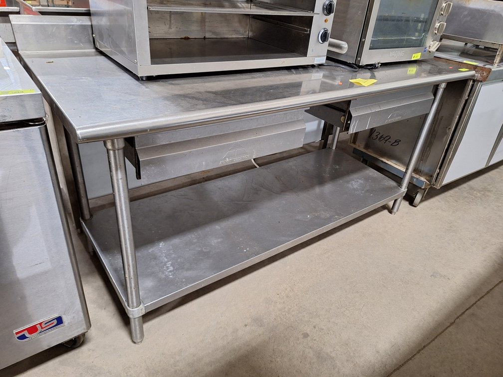 Advance Tabco SS Table with 2 Drawers, 72"x30"x35"