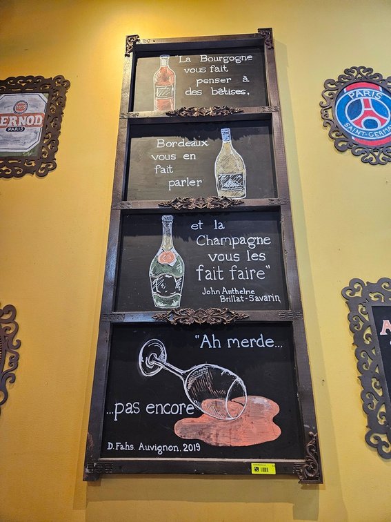 Framed 4 Section Chalk Board Sign, 71"x27"