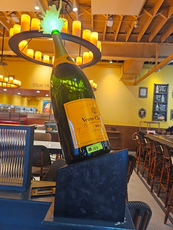 Champagne Bottle Display, 10"x10"x40"