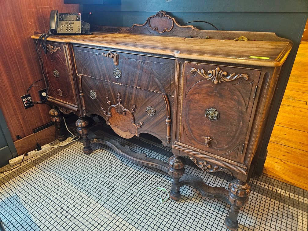 Vintage Wood Buffet, 65"x22"x43"