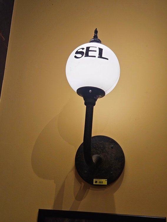Street Light Style Wall Light Fixture, Approx. 24" Tall, 10" Wall Plate