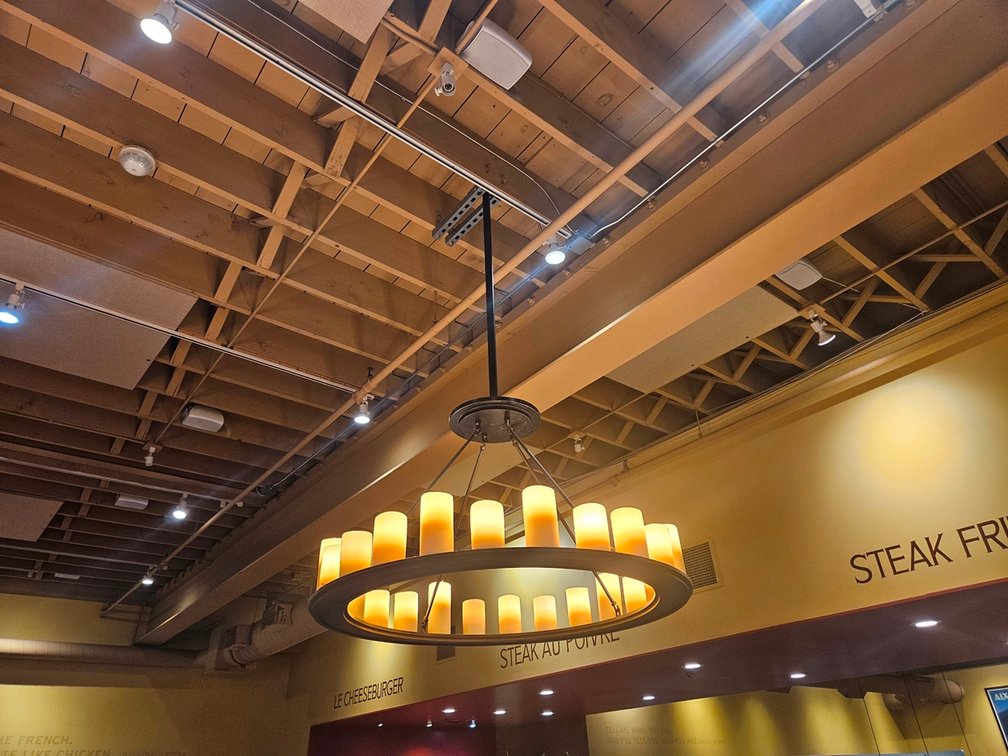 Candle-Like Hanging Chandelier, 48" Dia.