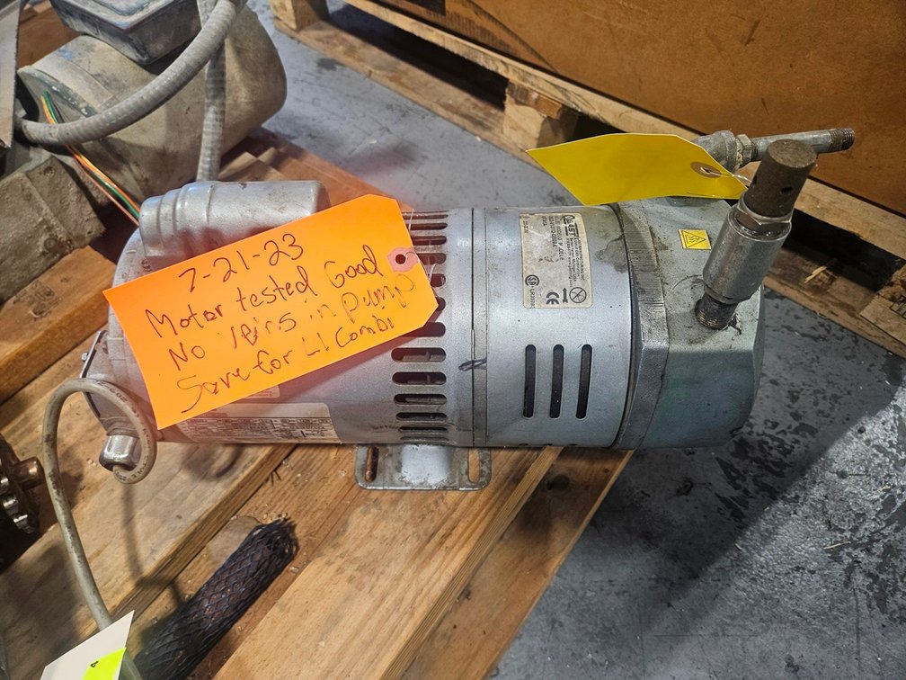 Gast G608EX 3/4 HP Motor, 100-115/208-230V, 1 PH, 1725/1425 RPM