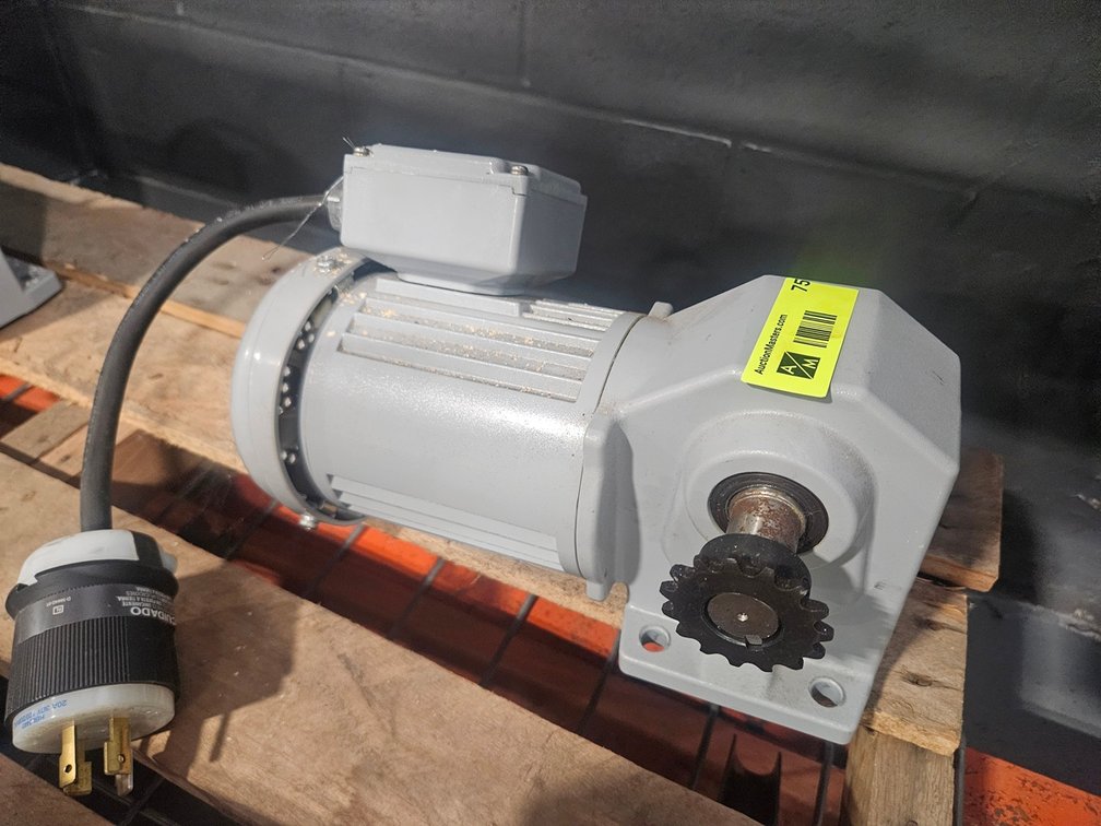 Brother 1/4 HP Motor, 208-230/460V, 3 PH, 1700/1720/1400 RPM, 25:1 Ratio