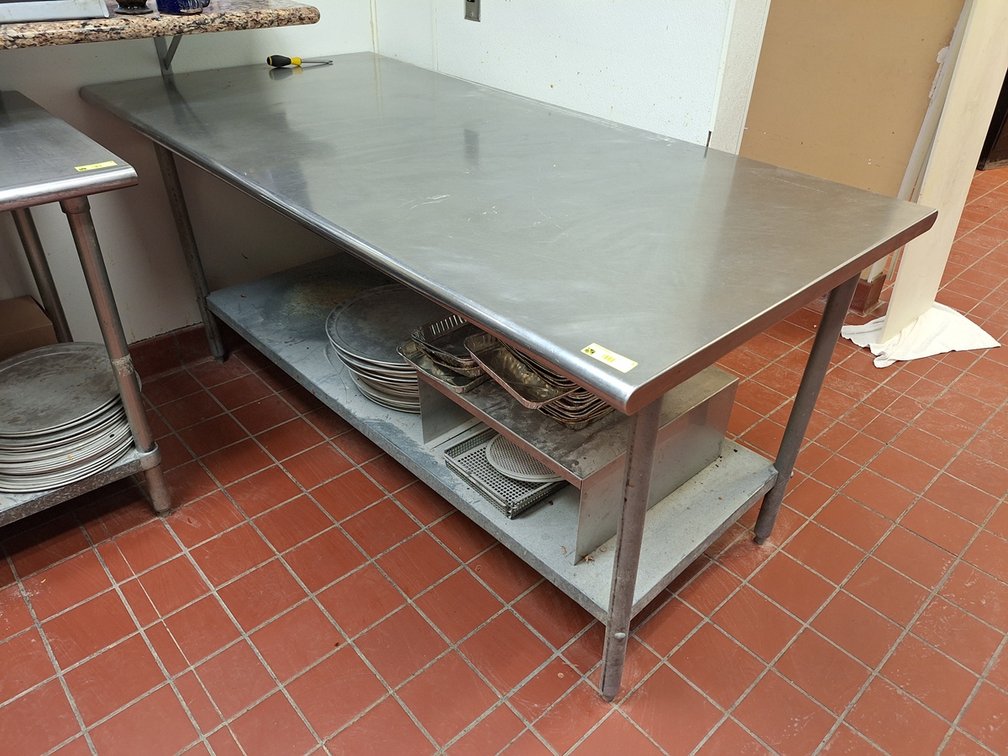 SS Prep Table with Undershelf, Table Only, 72"x36"36"