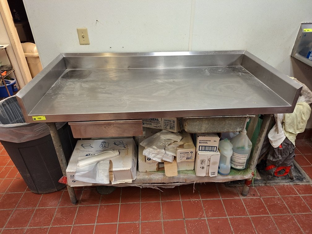 SS Prep Table with Backsplash and Undershelf, 60"x30"x38"