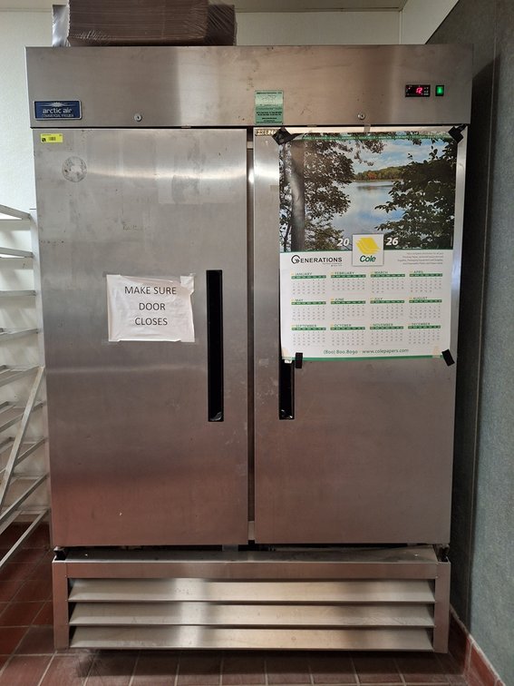 Arctic Air SS Commercial 2-Door Freezer on Wheels, Model: AF49, SN: 4155019, 30"x33"x34"