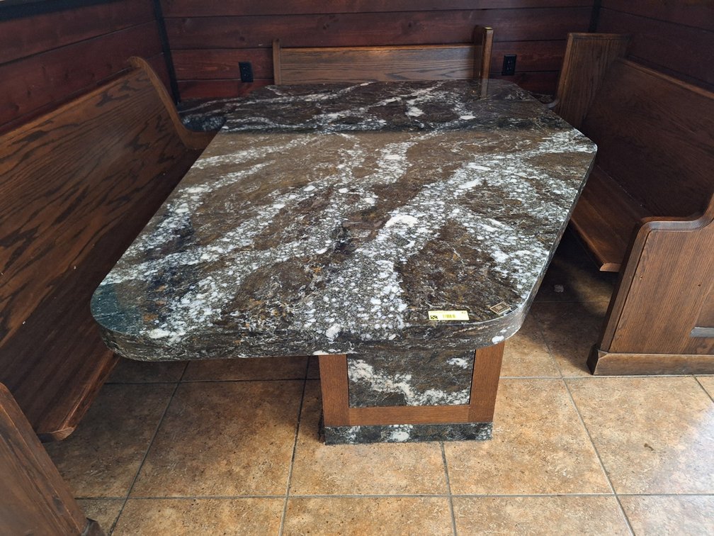Cambria Granite Top Table 79"x50"x30" with 2 Side Tables 18"x20"x22"