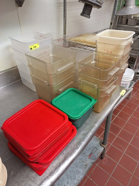 Assorted Poly Ingredient Bins with Lids