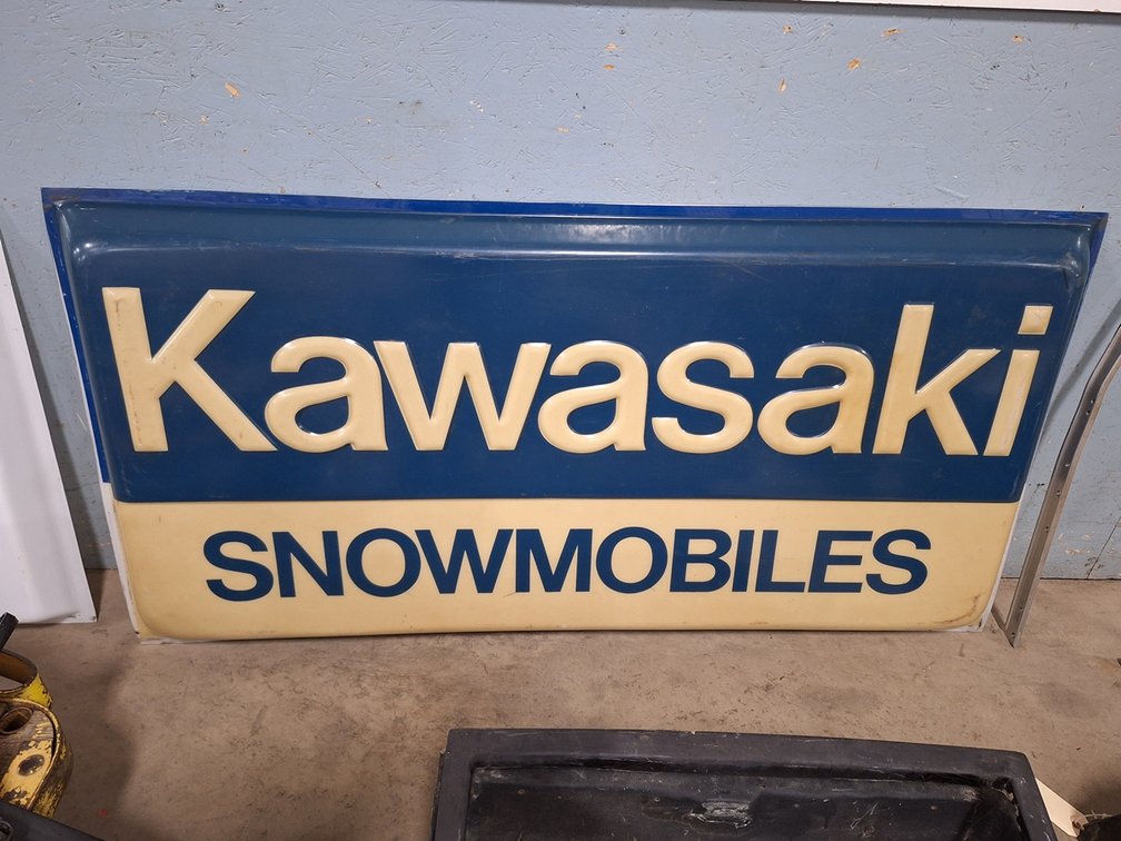 Kawasaki Snowmobile Sign Face, 6'x3'