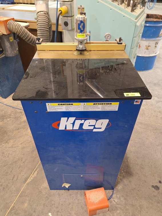Kreg Single Spindle Pneumatic Pocket Hole Machine, Model DK1100TP/FP, Serial 571236