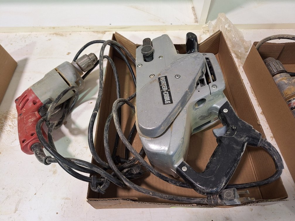 Porter Cable 3" Belt Sander, Milwaukee Drill