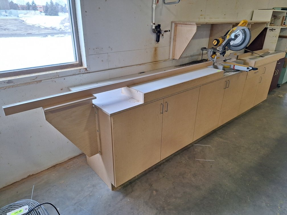 Work Bench (set up for miter saw), 13'x33"x40"