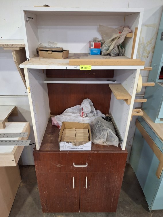 Shop Cabinet on Wheels 28"x24"x69" with Contents