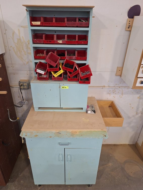 Shop Cabinet on Wheels 30"x28"x72" with Contents